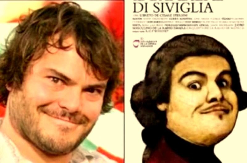 Jack Black a obal opery Barbier sevilský